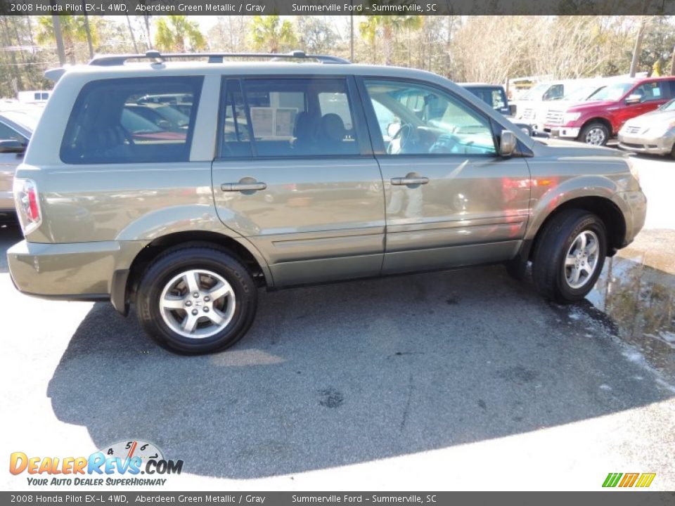 2008 Honda Pilot EX-L 4WD Aberdeen Green Metallic / Gray Photo #14