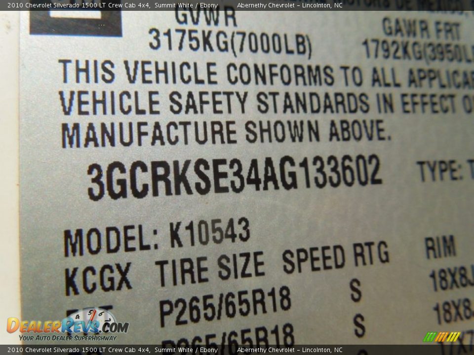2010 Chevrolet Silverado 1500 LT Crew Cab 4x4 Summit White / Ebony Photo #10