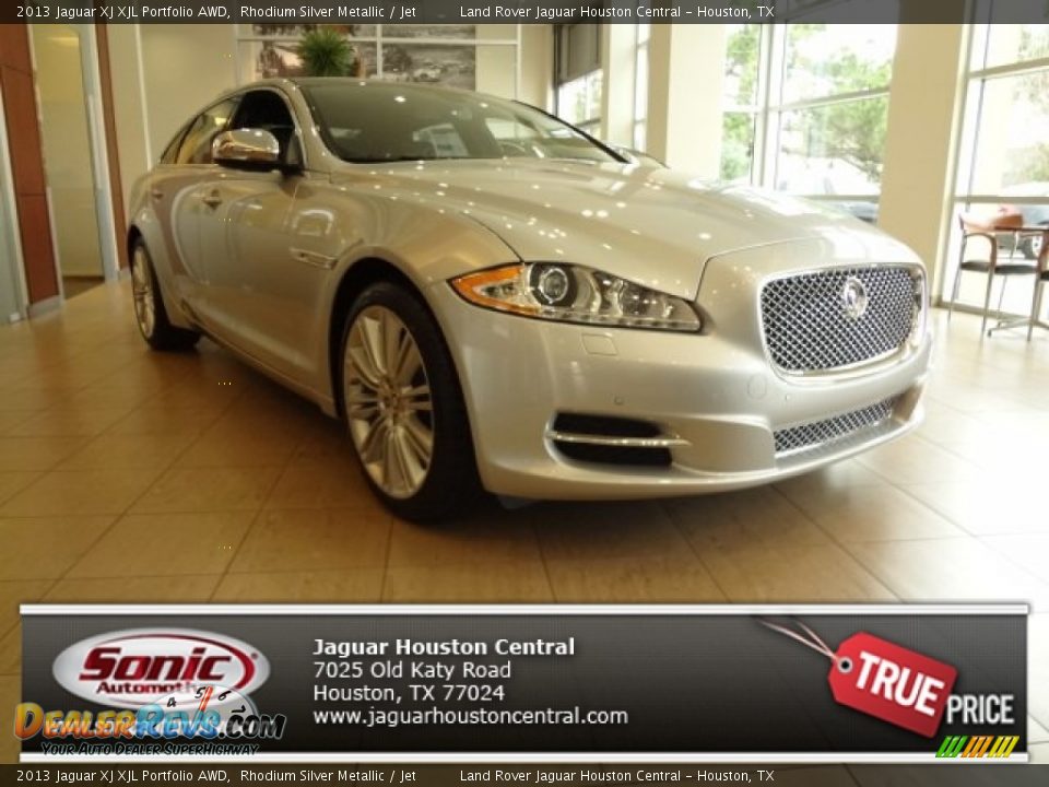 2013 Jaguar XJ XJL Portfolio AWD Rhodium Silver Metallic / Jet Photo #1