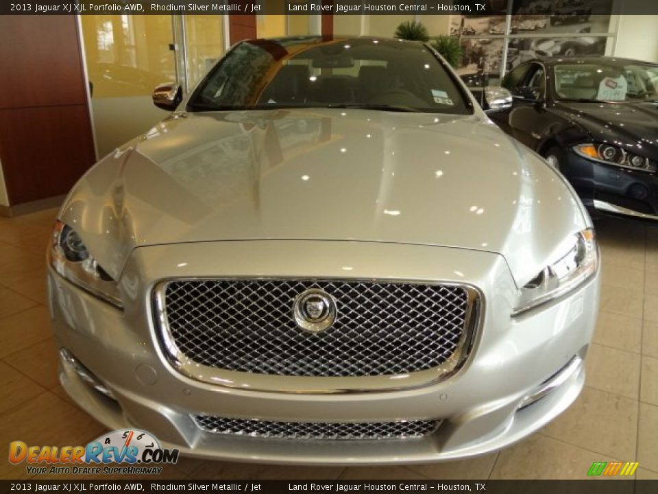 2013 Jaguar XJ XJL Portfolio AWD Rhodium Silver Metallic / Jet Photo #6