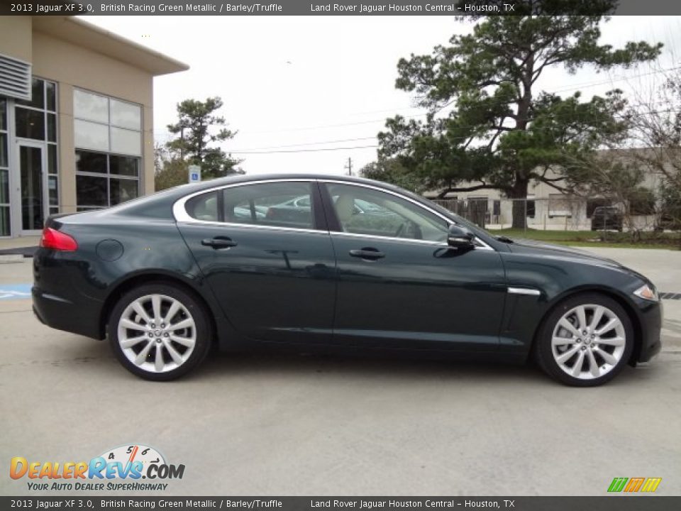 2013 Jaguar XF 3.0 British Racing Green Metallic / Barley/Truffle Photo #11