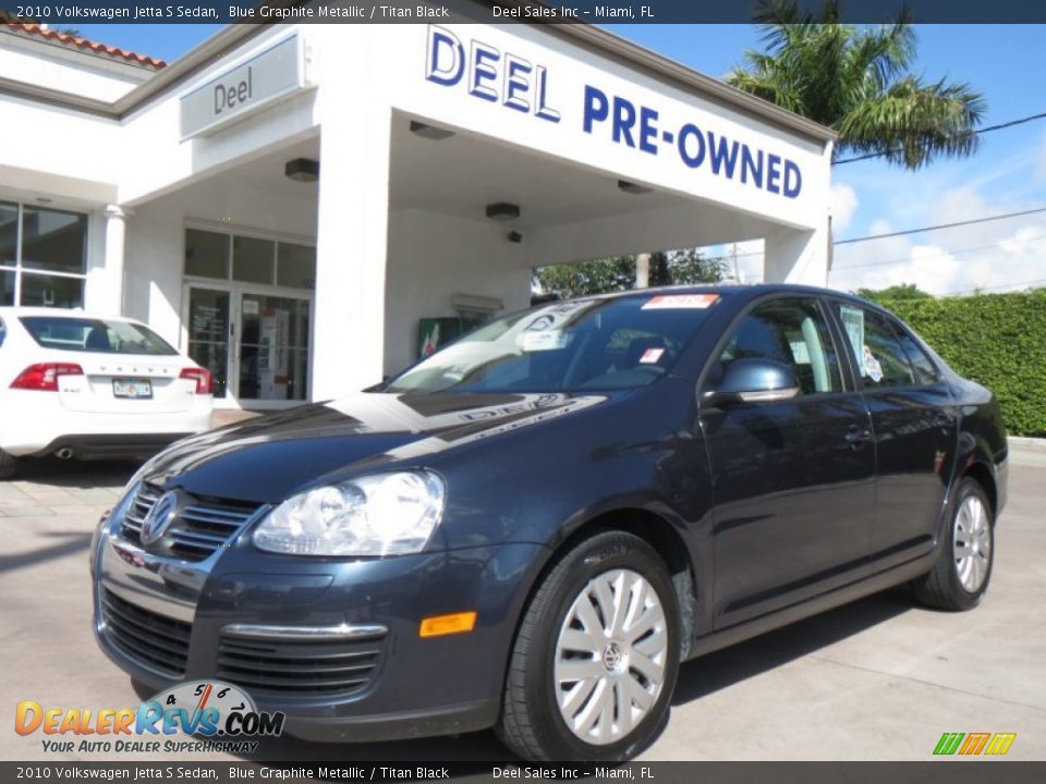 2010 Volkswagen Jetta S Sedan Blue Graphite Metallic / Titan Black Photo #1