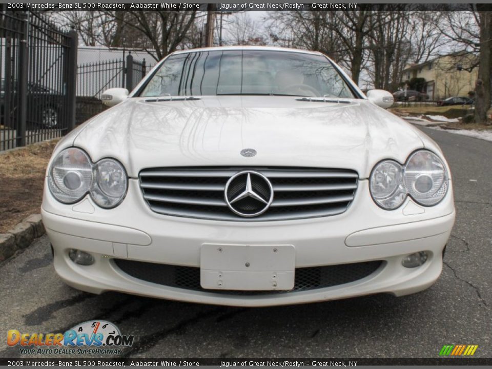 2003 Mercedes-Benz SL 500 Roadster Alabaster White / Stone Photo #2
