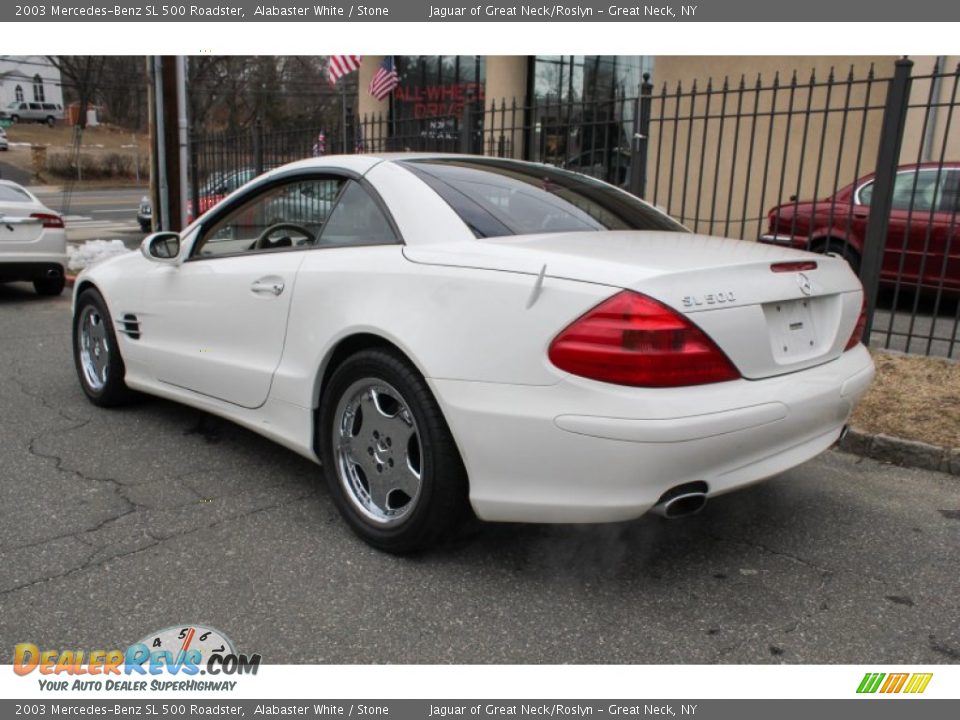 2003 Mercedes-Benz SL 500 Roadster Alabaster White / Stone Photo #4