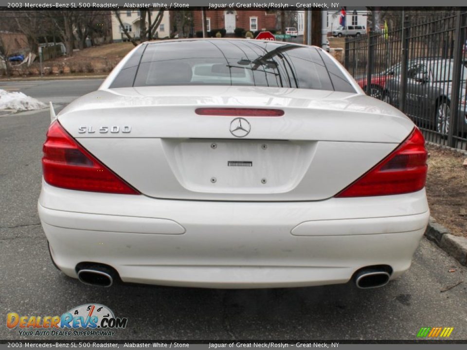 2003 Mercedes-Benz SL 500 Roadster Alabaster White / Stone Photo #5
