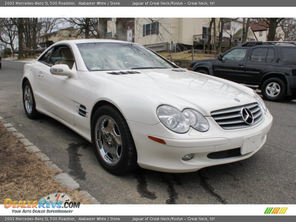 2003 Mercedes-Benz SL 500 Roadster Alabaster White / Stone Photo #7