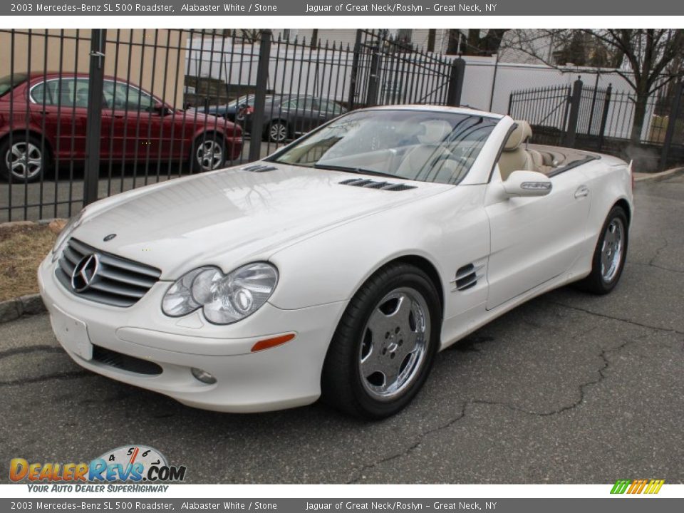 2003 Mercedes-Benz SL 500 Roadster Alabaster White / Stone Photo #22