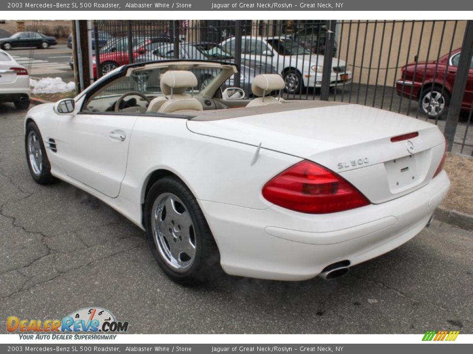 2003 Mercedes-Benz SL 500 Roadster Alabaster White / Stone Photo #23