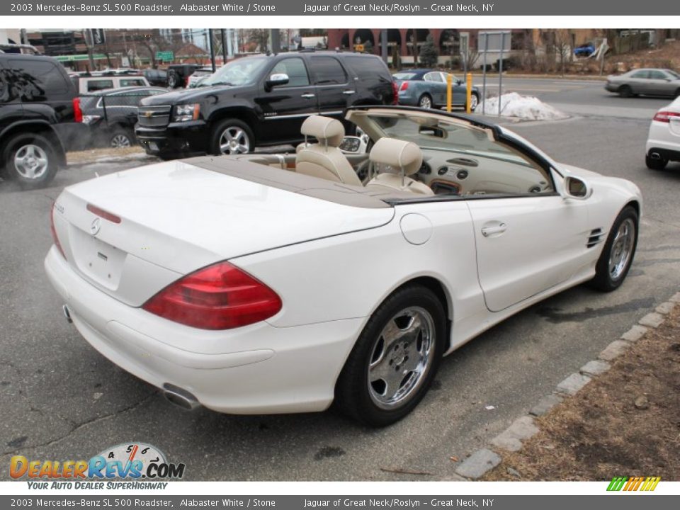 2003 Mercedes-Benz SL 500 Roadster Alabaster White / Stone Photo #24