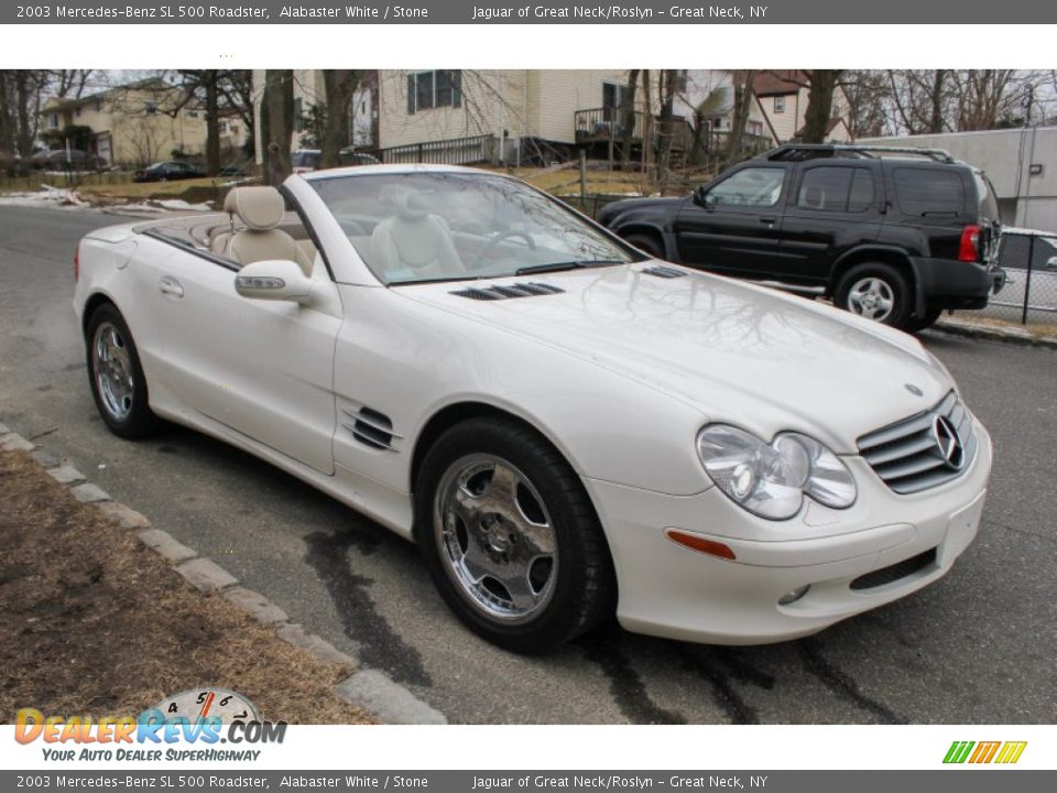 2003 Mercedes-Benz SL 500 Roadster Alabaster White / Stone Photo #25