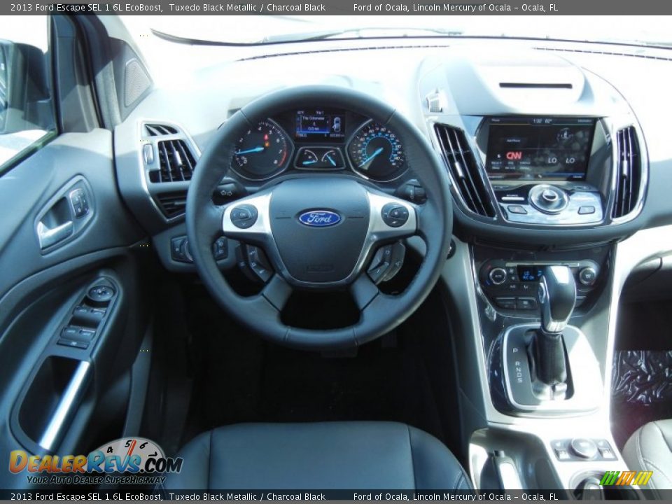2013 Ford Escape SEL 1.6L EcoBoost Tuxedo Black Metallic / Charcoal Black Photo #8