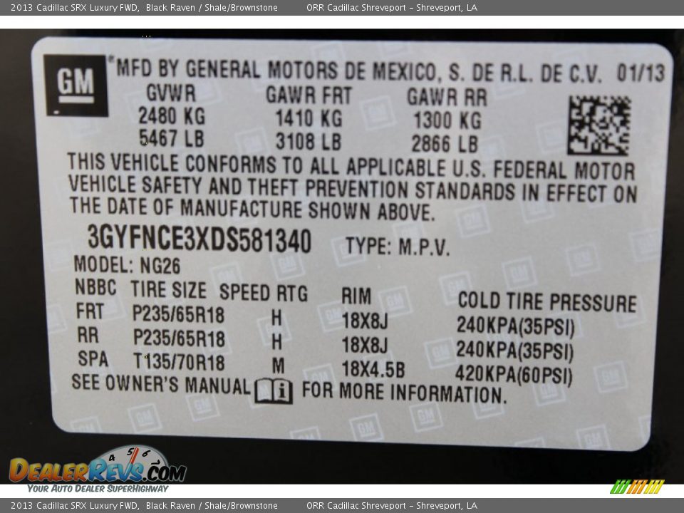 2013 Cadillac SRX Luxury FWD Black Raven / Shale/Brownstone Photo #29