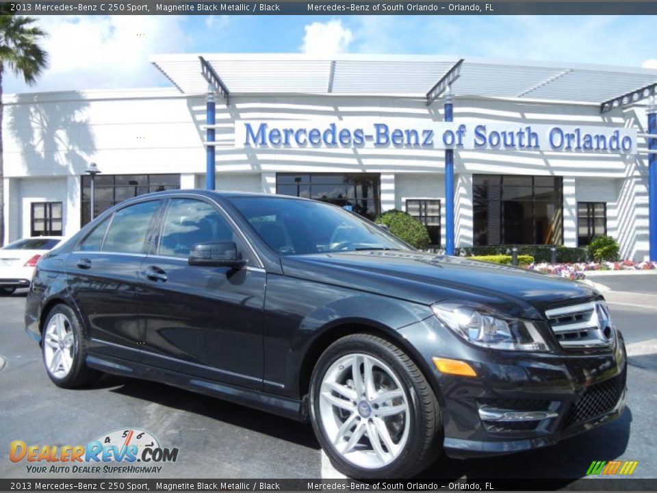 2013 Mercedes-Benz C 250 Sport Magnetite Black Metallic / Black Photo #1