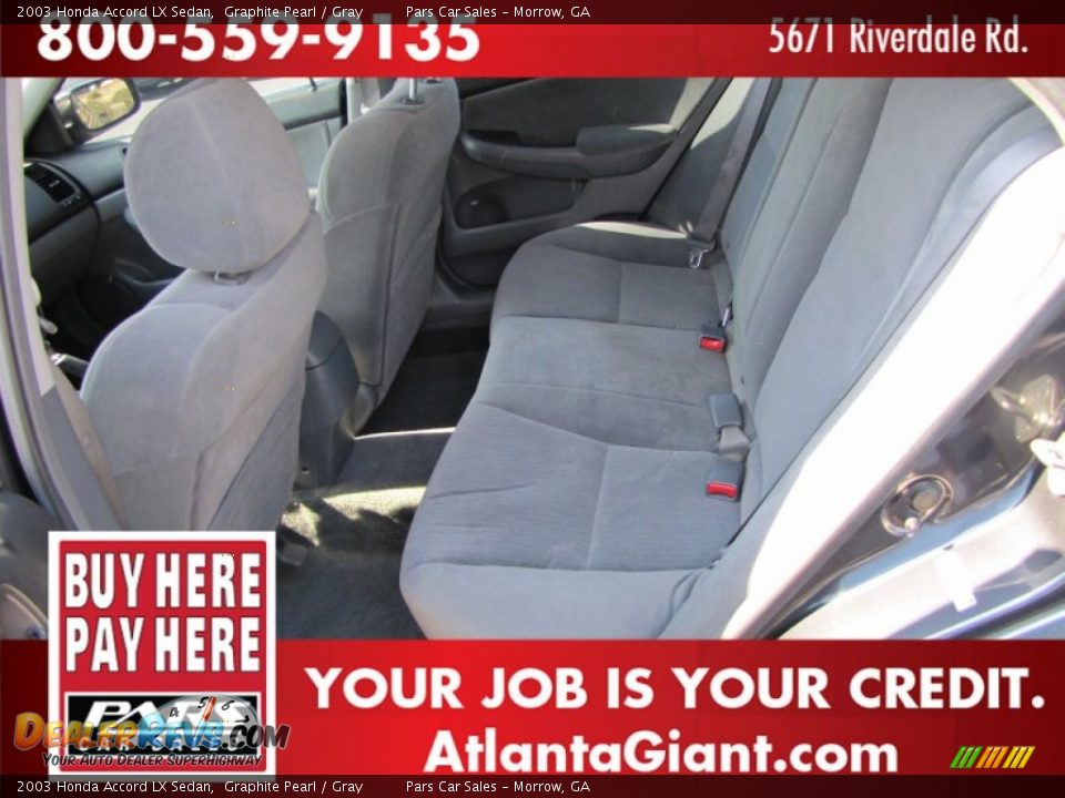 2003 Honda Accord LX Sedan Graphite Pearl / Gray Photo #8