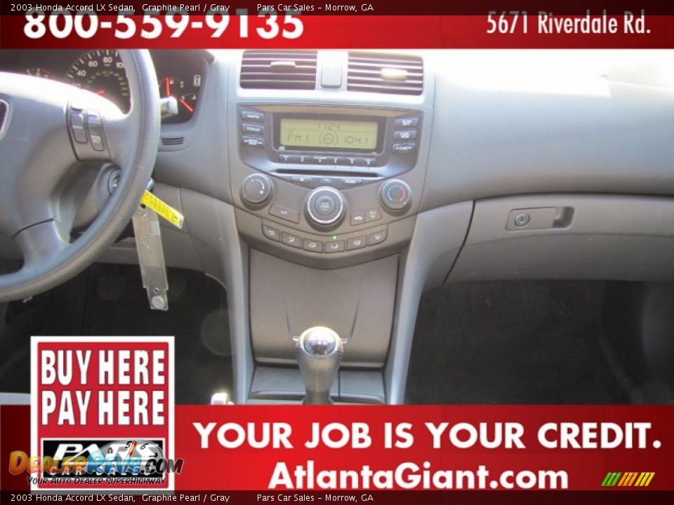 2003 Honda Accord LX Sedan Graphite Pearl / Gray Photo #10