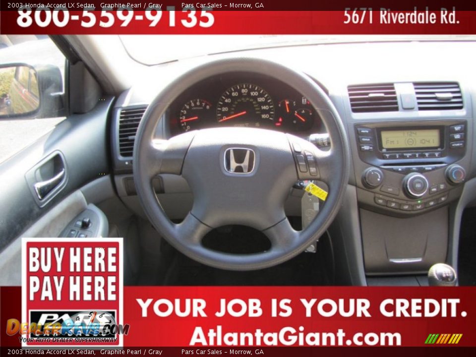 2003 Honda Accord LX Sedan Graphite Pearl / Gray Photo #11