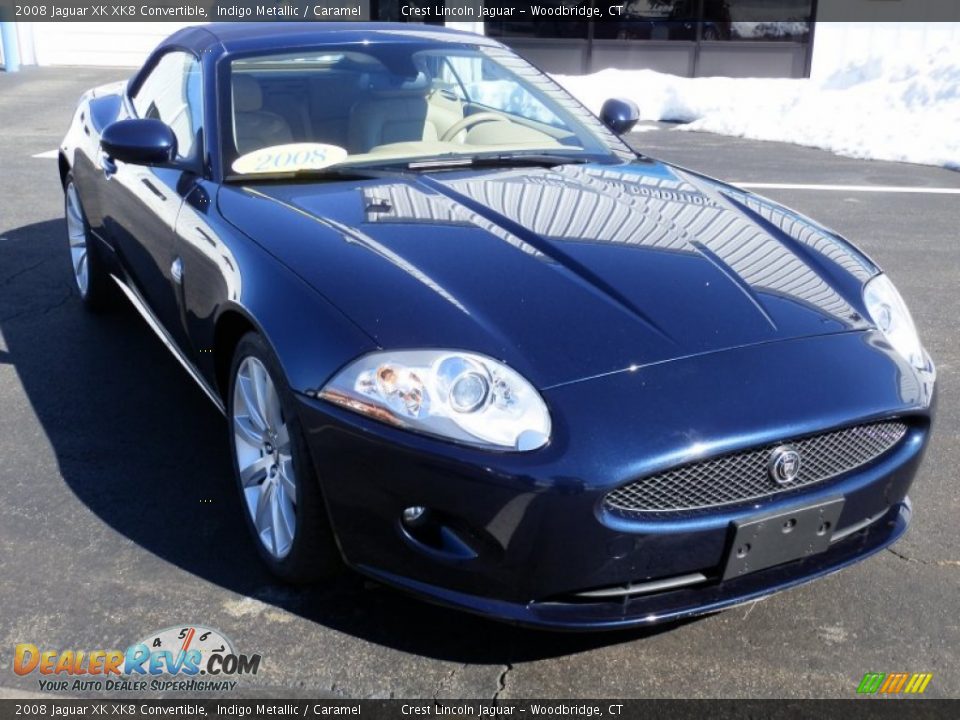 2008 Jaguar XK XK8 Convertible Indigo Metallic / Caramel Photo #3
