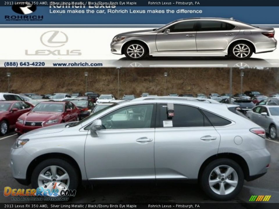 2013 Lexus RX 350 AWD Silver Lining Metallic / Black/Ebony Birds Eye Maple Photo #1
