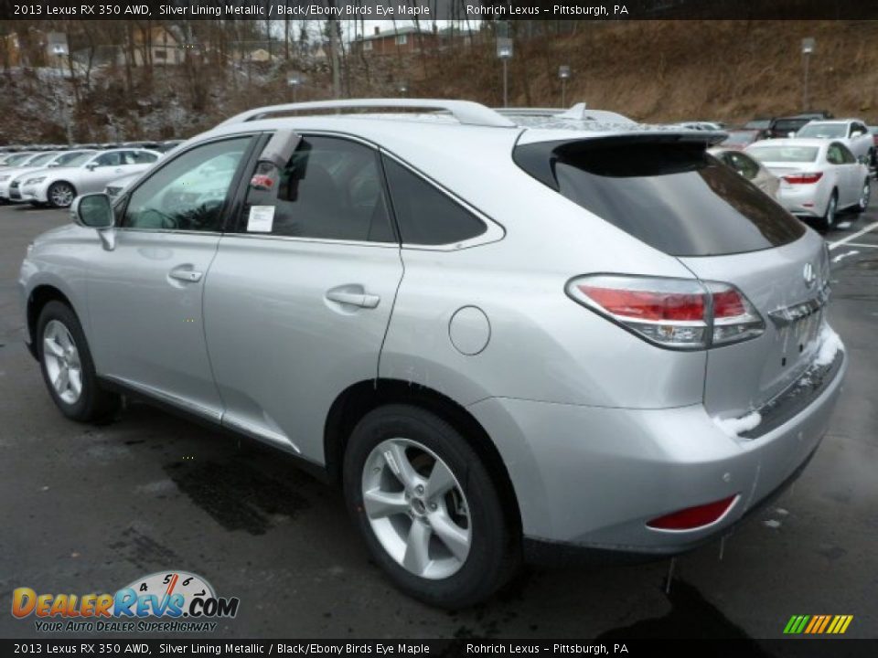 2013 Lexus RX 350 AWD Silver Lining Metallic / Black/Ebony Birds Eye Maple Photo #2