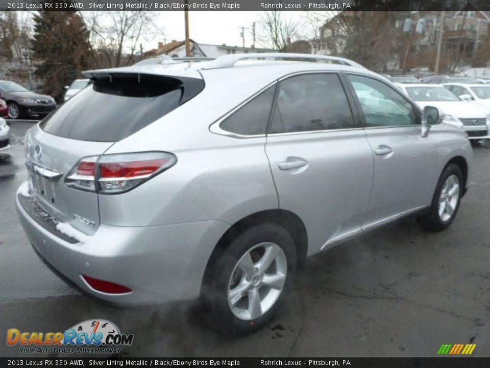 2013 Lexus RX 350 AWD Silver Lining Metallic / Black/Ebony Birds Eye Maple Photo #4