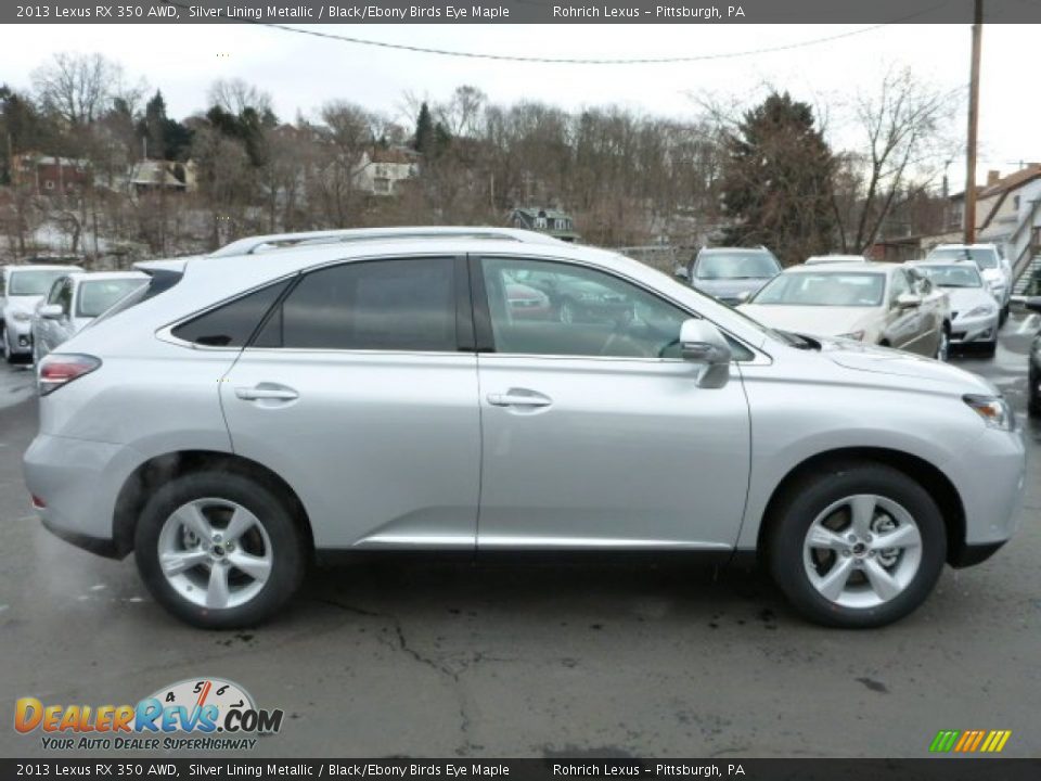 2013 Lexus RX 350 AWD Silver Lining Metallic / Black/Ebony Birds Eye Maple Photo #5