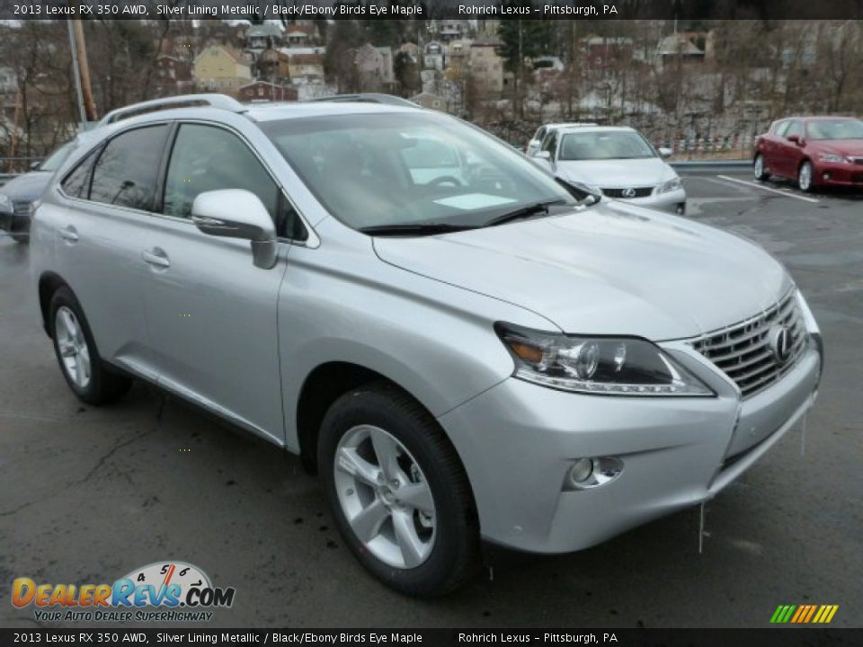 2013 Lexus RX 350 AWD Silver Lining Metallic / Black/Ebony Birds Eye Maple Photo #6