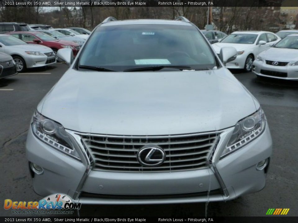 2013 Lexus RX 350 AWD Silver Lining Metallic / Black/Ebony Birds Eye Maple Photo #7