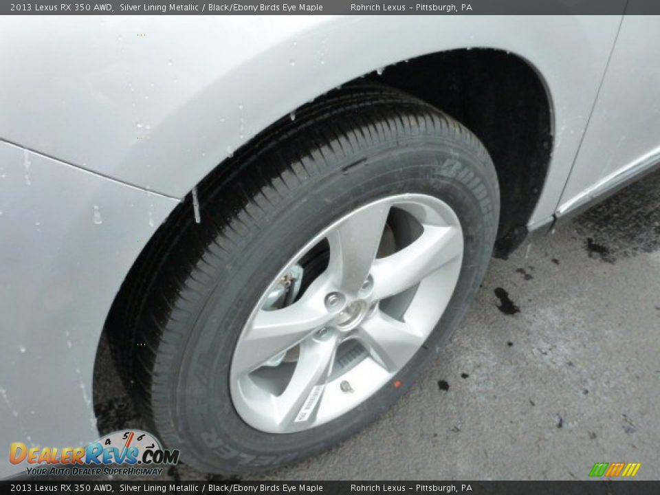 2013 Lexus RX 350 AWD Silver Lining Metallic / Black/Ebony Birds Eye Maple Photo #9