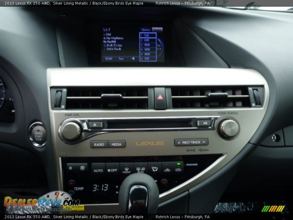 2013 Lexus RX 350 AWD Silver Lining Metallic / Black/Ebony Birds Eye Maple Photo #18