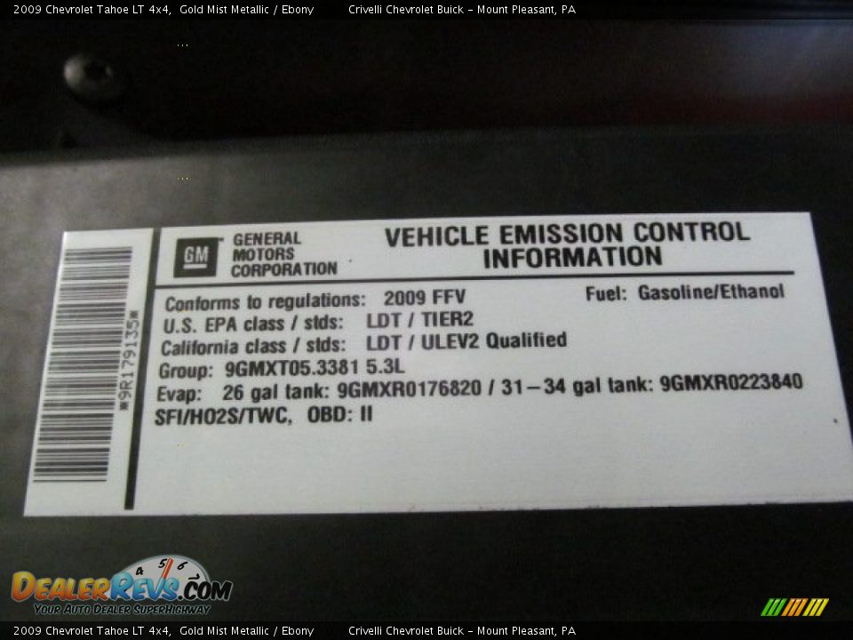 2009 Chevrolet Tahoe LT 4x4 Gold Mist Metallic / Ebony Photo #14