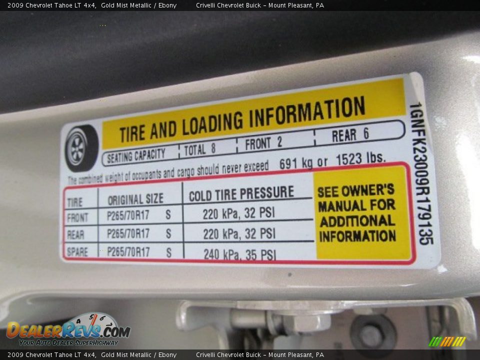 2009 Chevrolet Tahoe LT 4x4 Gold Mist Metallic / Ebony Photo #36