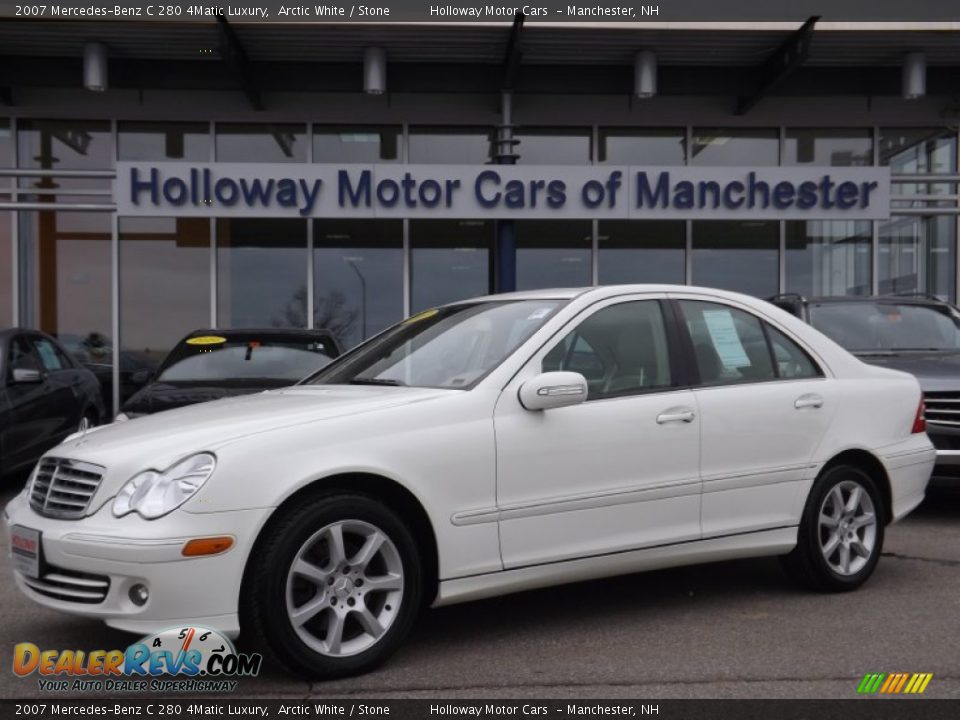 2007 Mercedes-Benz C 280 4Matic Luxury Arctic White / Stone Photo #1