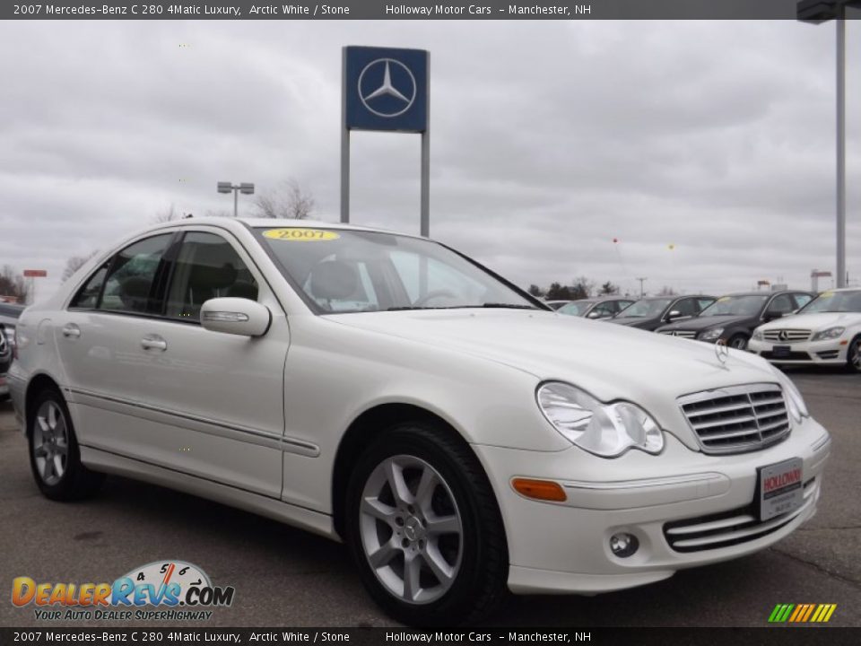 2007 Mercedes-Benz C 280 4Matic Luxury Arctic White / Stone Photo #3