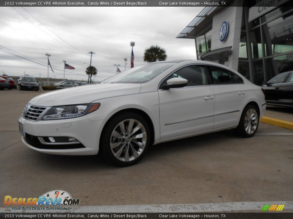 2013 Volkswagen CC VR6 4Motion Executive Candy White / Desert Beige/Black Photo #3
