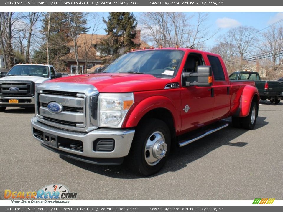 2012 Ford F350 Super Duty XLT Crew Cab 4x4 Dually Vermillion Red / Steel Photo #1