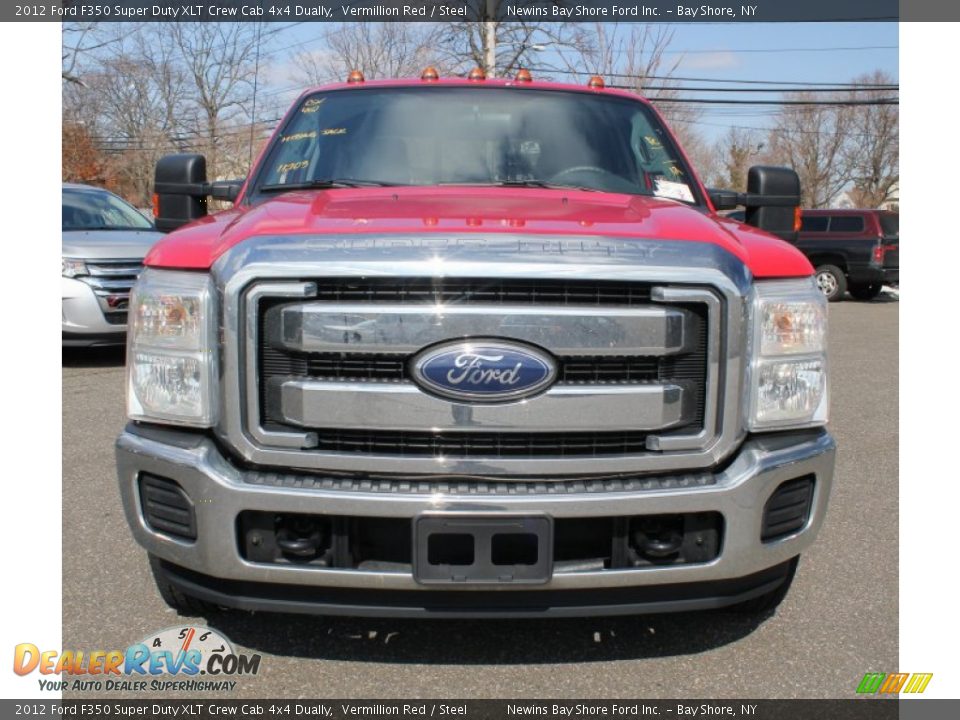 2012 Ford F350 Super Duty XLT Crew Cab 4x4 Dually Vermillion Red / Steel Photo #2