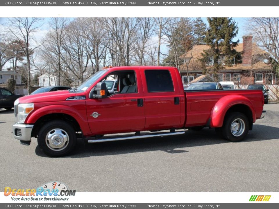 2012 Ford F350 Super Duty XLT Crew Cab 4x4 Dually Vermillion Red / Steel Photo #3