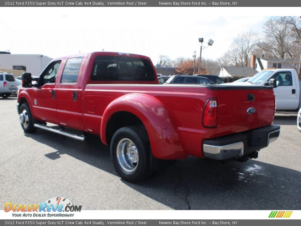 2012 Ford F350 Super Duty XLT Crew Cab 4x4 Dually Vermillion Red / Steel Photo #4