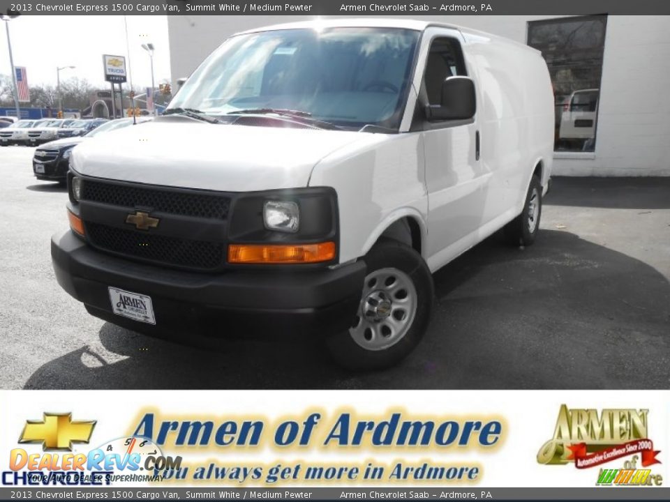 2013 Chevrolet Express 1500 Cargo Van Summit White / Medium Pewter Photo #1