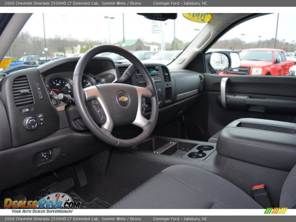Ebony Interior - 2009 Chevrolet Silverado 2500HD LT Extended Cab Photo #11