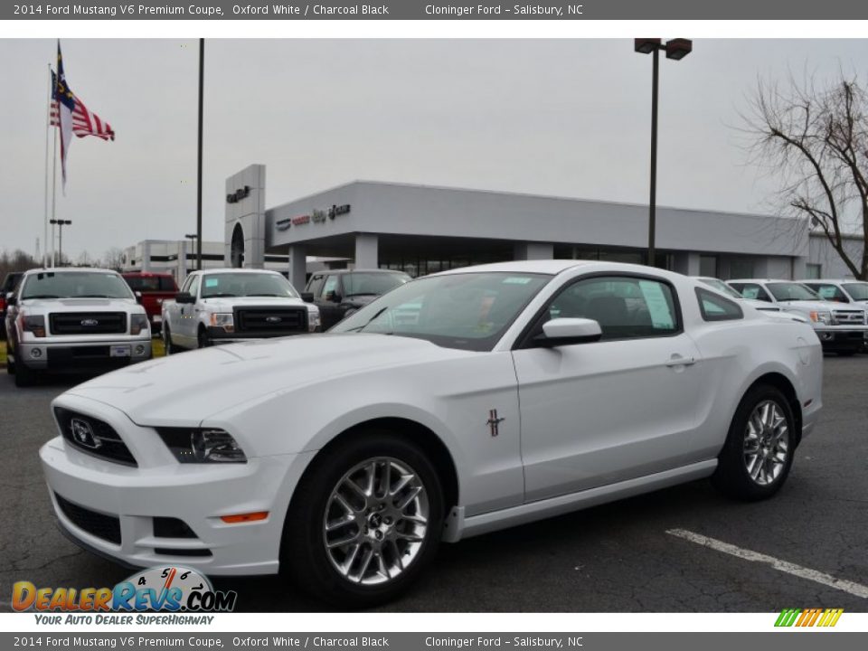 2014 Ford Mustang V6 Premium Coupe Oxford White / Charcoal Black Photo #6