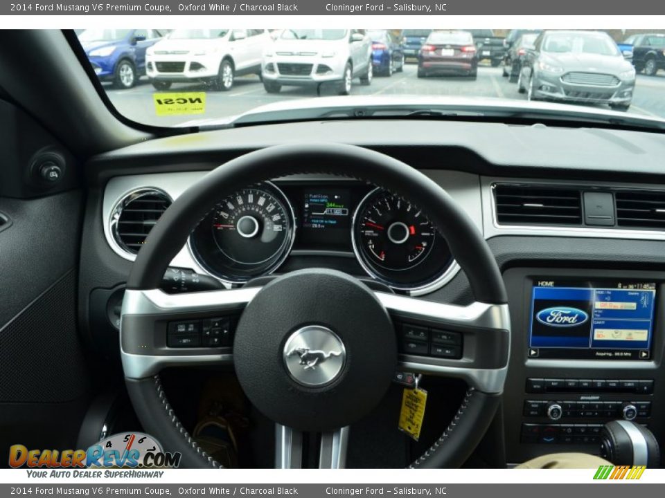 2014 Ford Mustang V6 Premium Coupe Oxford White / Charcoal Black Photo #18