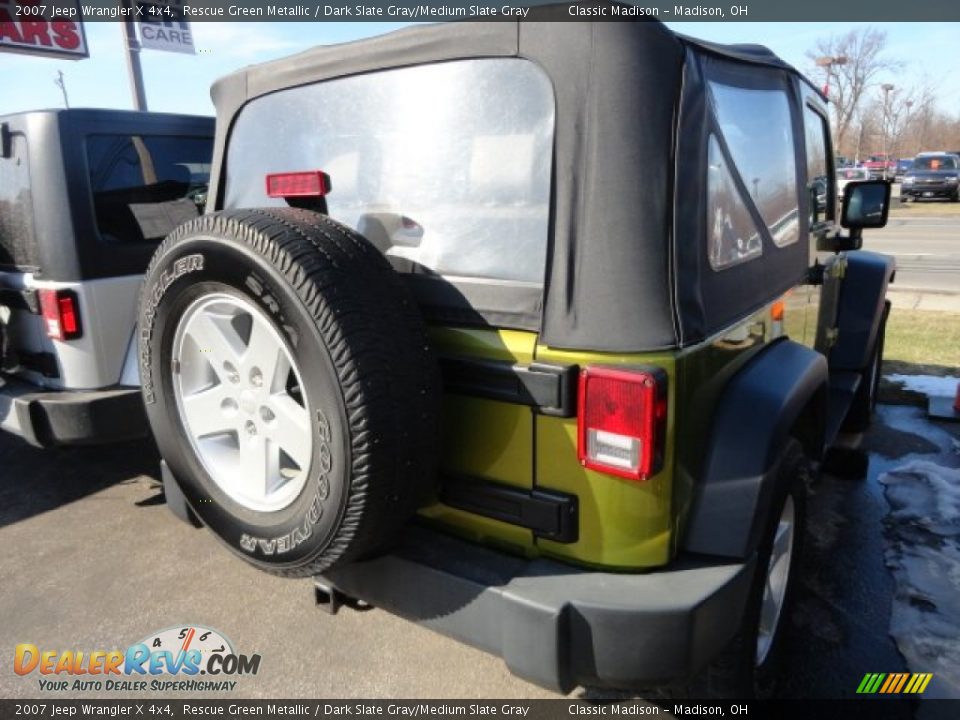 2007 Jeep Wrangler X 4x4 Rescue Green Metallic / Dark Slate Gray/Medium Slate Gray Photo #2