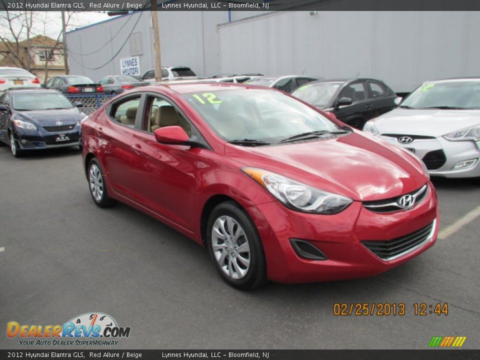 2012 Hyundai Elantra GLS Red Allure / Beige Photo #2
