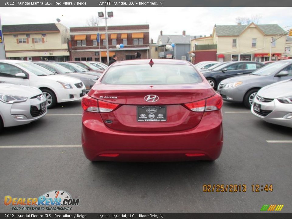2012 Hyundai Elantra GLS Red Allure / Beige Photo #3