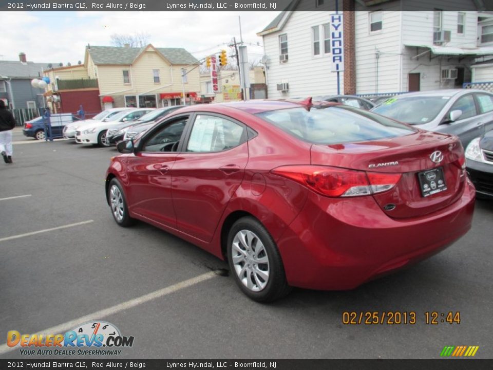 2012 Hyundai Elantra GLS Red Allure / Beige Photo #4