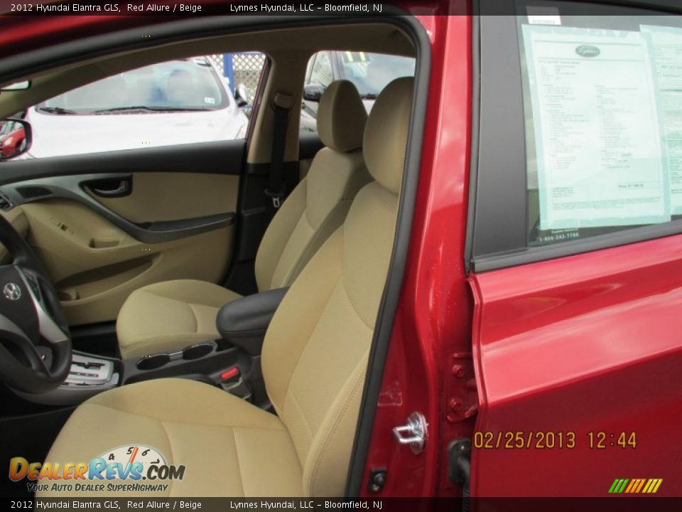 2012 Hyundai Elantra GLS Red Allure / Beige Photo #5