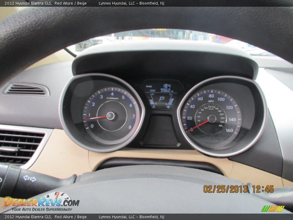 2012 Hyundai Elantra GLS Red Allure / Beige Photo #7