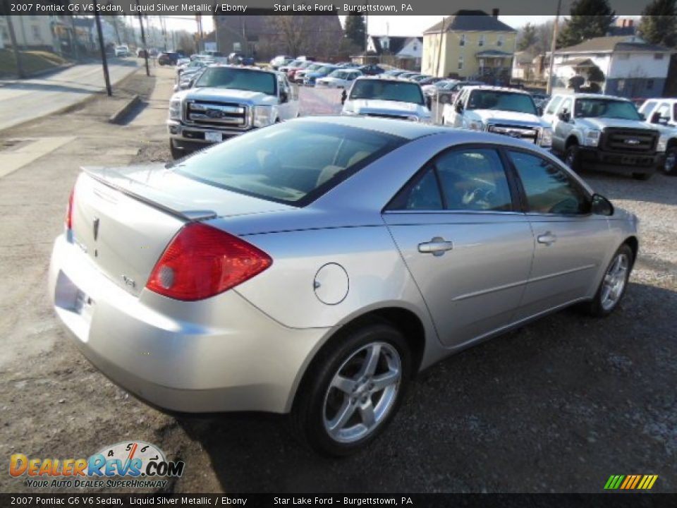 2007 Pontiac G6 V6 Sedan Liquid Silver Metallic / Ebony Photo #4