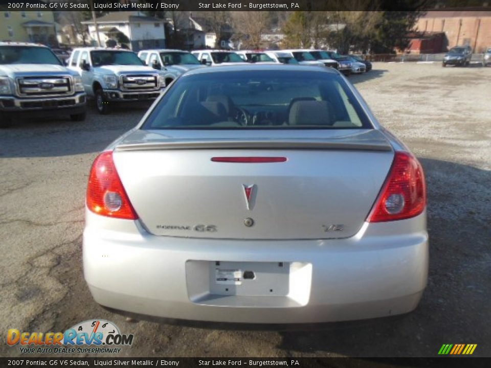 2007 Pontiac G6 V6 Sedan Liquid Silver Metallic / Ebony Photo #5